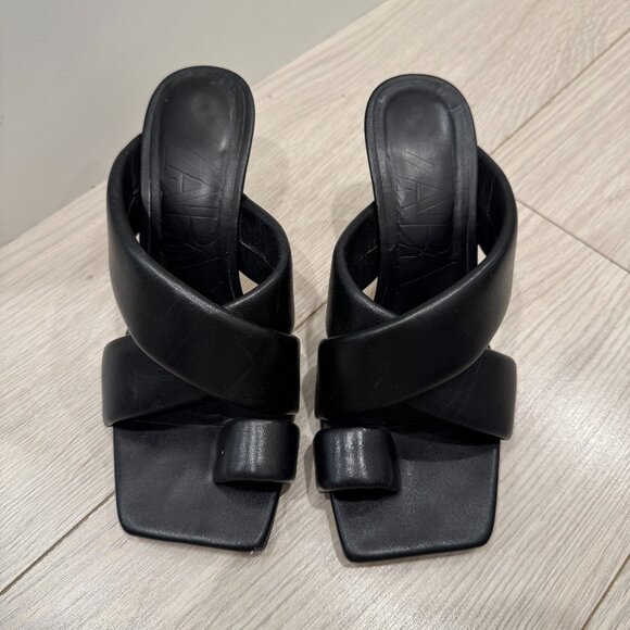 Zara Black Chunky Strappy Heels - Picture 8 of 10